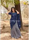 Blue RajYog Mul Mul Sartin Exclusive Attractive Printed Soft Sartin Silk Casual Wear Saree 09 